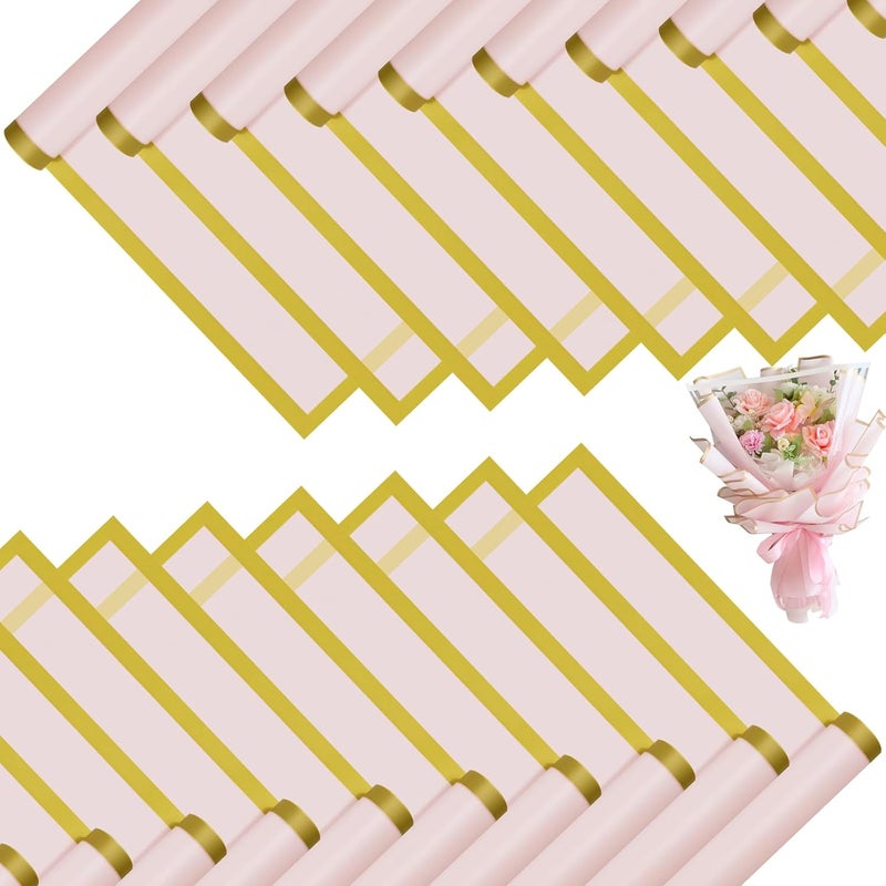 DEWJDFSC 20 Sheets Flower Wrapping Paper,Waterproof Floral Korean Bouquet Wrapping Paper, Florist Supplies, Suitable for Flowers Gift Packaging (Pink-2) - Image 1